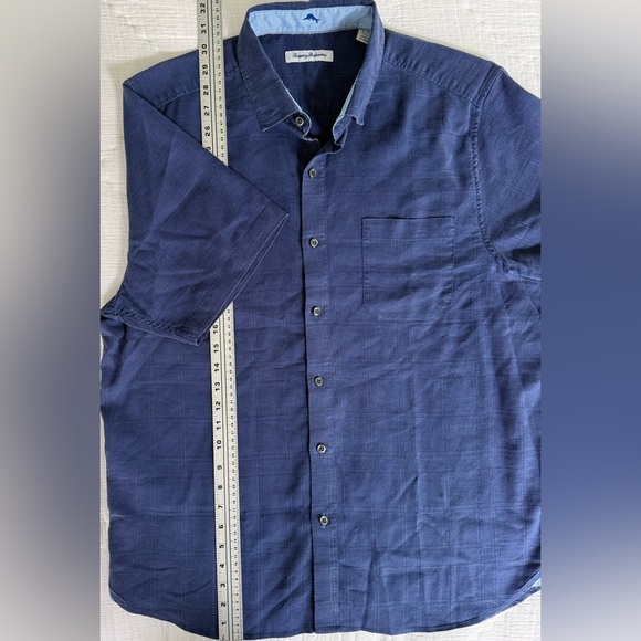 Tommy Bahama Navy Linen Blend Button Up Shirt Men’s Large - Picture 11 of 13